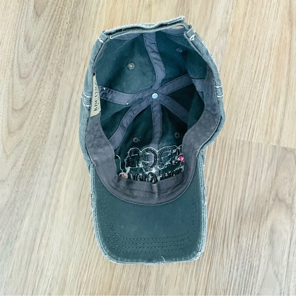 Dog Mom Vintage Distressed Cap - Black Gray - Picture 3 of 7